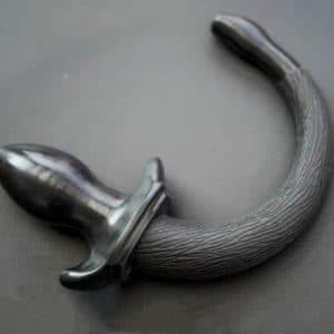 Silicone Black Puppy Tail Butt Plug