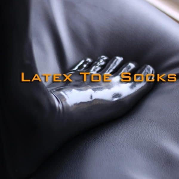 Latex Five Toes Socks Long Black I