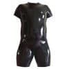 Short-Sleeve Black Latex Surfsuit