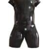 Short-Sleeve Black Latex Surfsuit