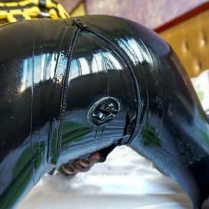 latex shorts with back sheath and cock ring