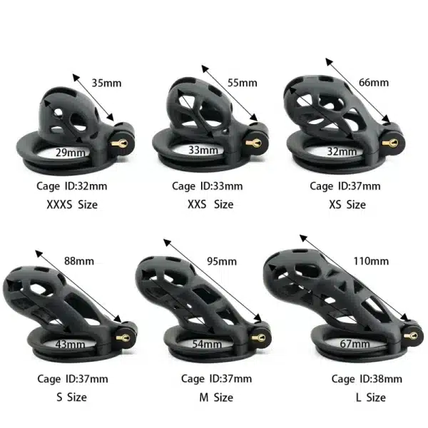 Hollowed-Out Chastity Cage- Black
