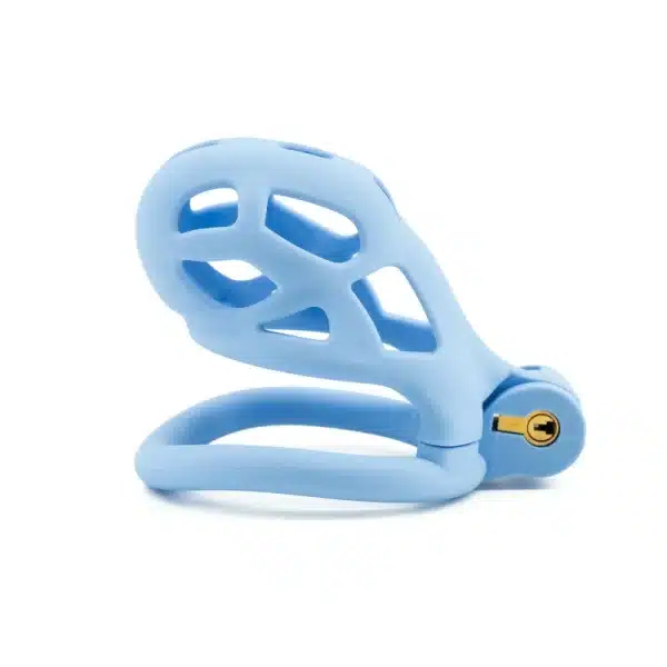 Hollowed-Out Chastity Cage-Blue