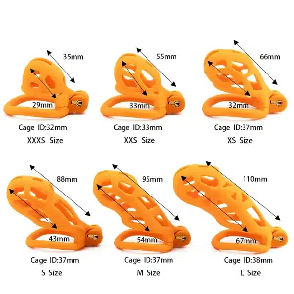 Hollowed-Out Chastity Cage-Orange