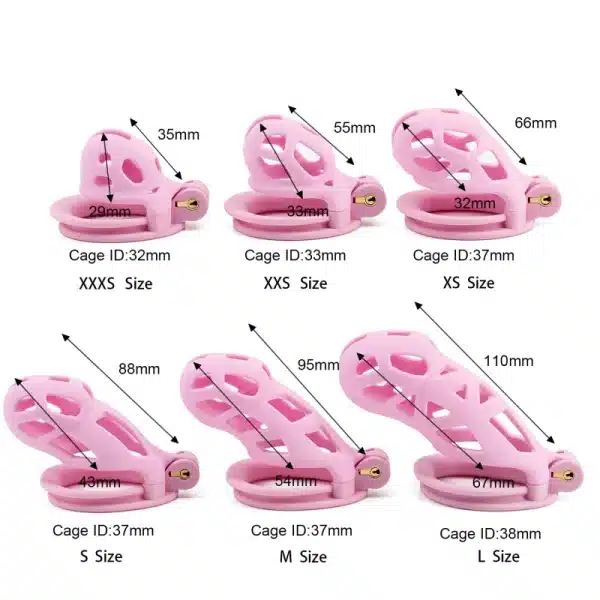 Hollowed-Out Chastity Cage-Pink