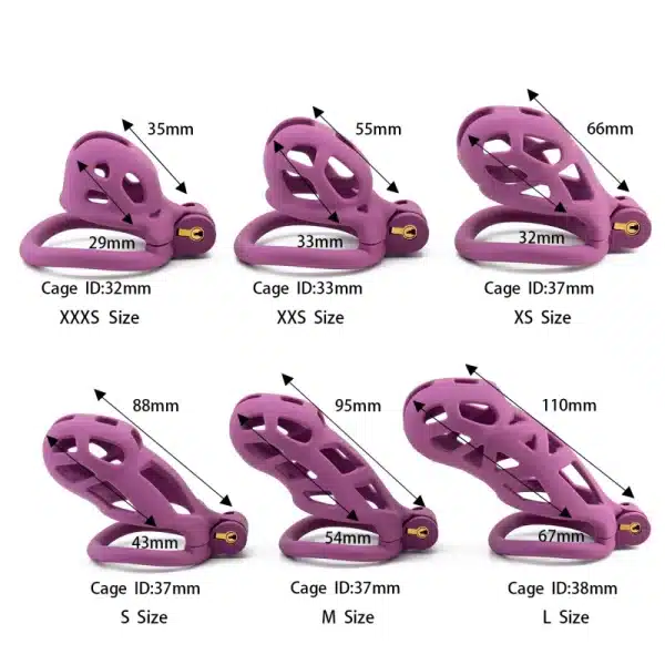 Hollowed-Out Chastity Cage-Purple