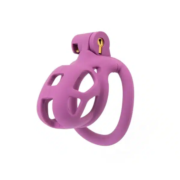 Hollowed-Out Chastity Cage-Purple