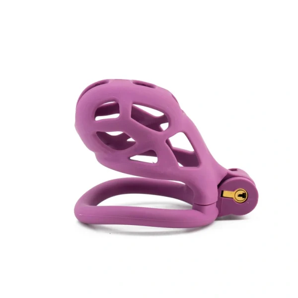 Hollowed-Out Chastity Cage-Purple