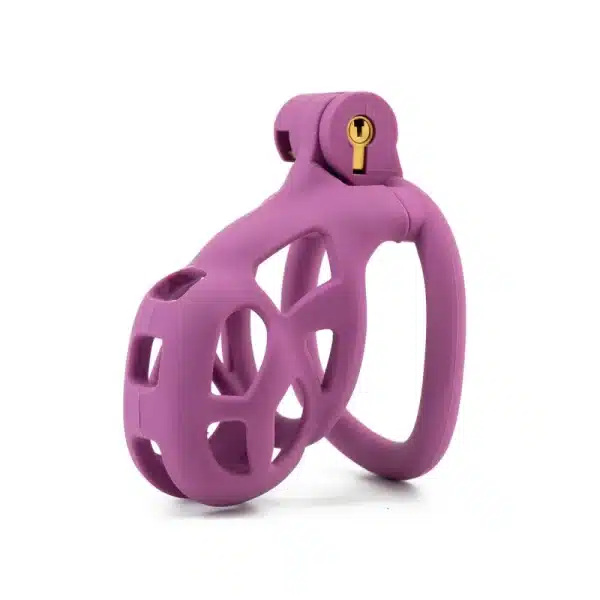 Hollowed-Out Chastity Cage-Purple
