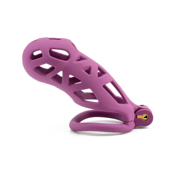 Hollowed-Out Chastity Cage-Purple