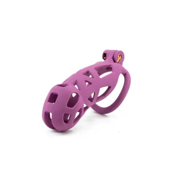 Hollowed-Out Chastity Cage-Purple