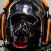 Latex Hood with Long Nose Tube and Mouth Gag (1)
