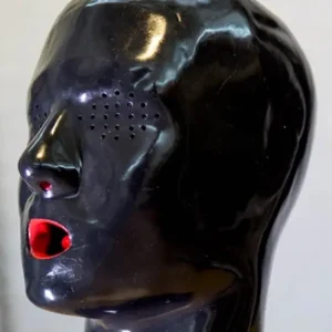 Latex Hood with Long Nose Tube and Mouth Gag (3)