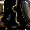Latex Hood with Long Nose Tube and Mouth Gag (4)