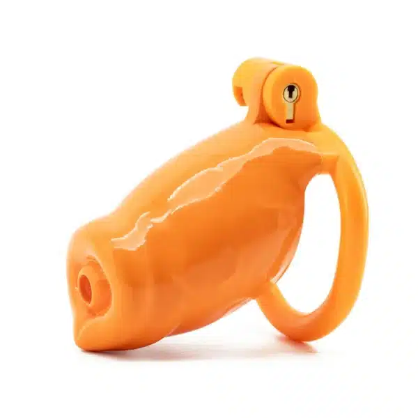 Orange Dog Chastity Cage