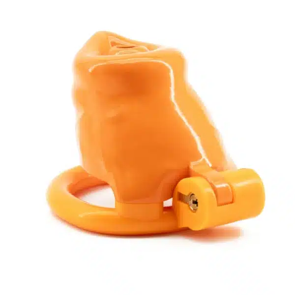 Orange Dog Chastity Cage