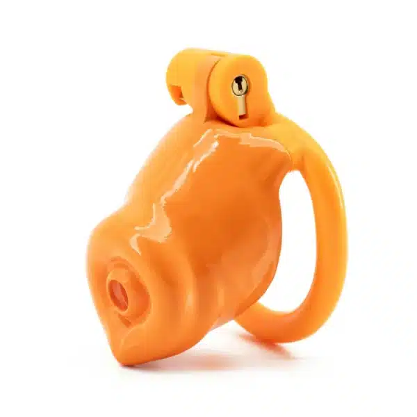 Orange Dog Chastity Cage