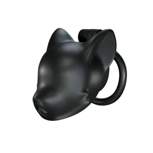 Silicone Black Cat Drone Chastity Cage