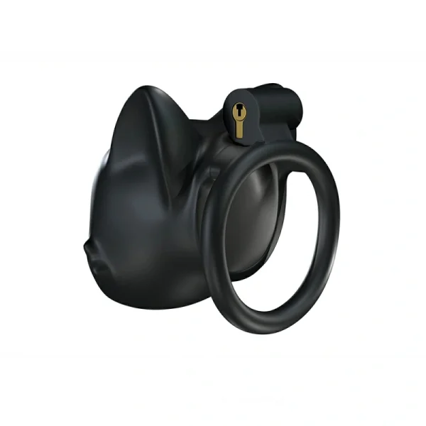 Silicone Black Cat Drone Chastity Cage