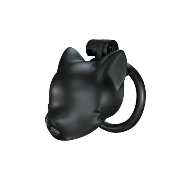 Silicone Black Cat Drone Chastity Cage