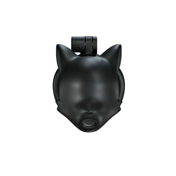 Silicone Black Cat Drone Chastity Cage