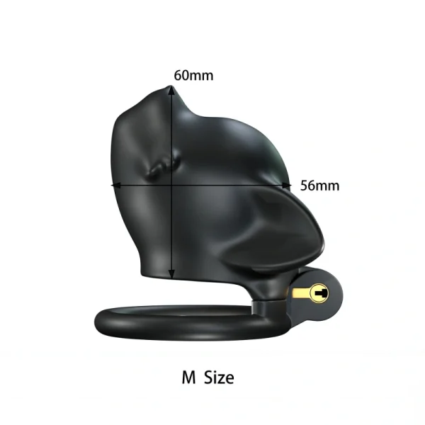 Silicone Black Cat Drone Chastity Cage