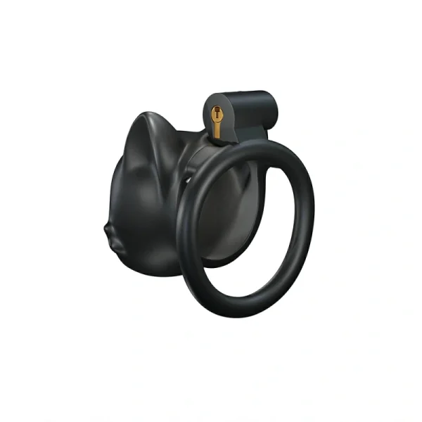 Silicone Black Cat Drone Chastity Cage