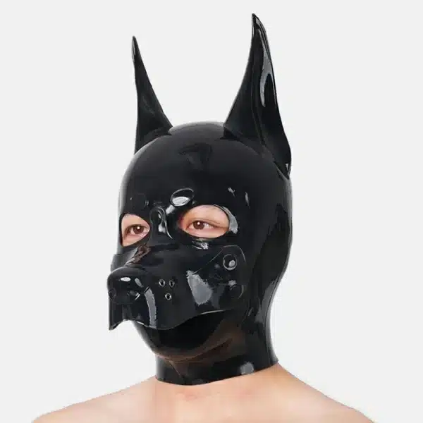 Silicone Black Doberman Muzzle Dog Hood (1)