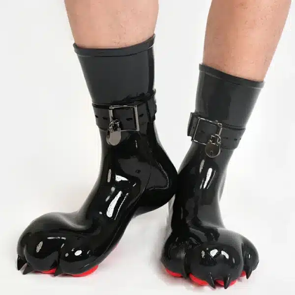 Silicone Black Feet Paws with Bindings — Colored (12)