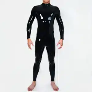 Silicone Black Neck-entry Bodysuit