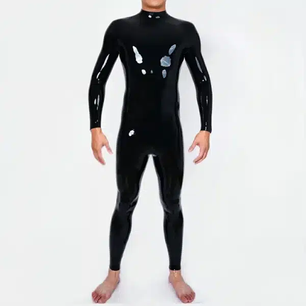 Silicone Black Neck-entry Bodysuit