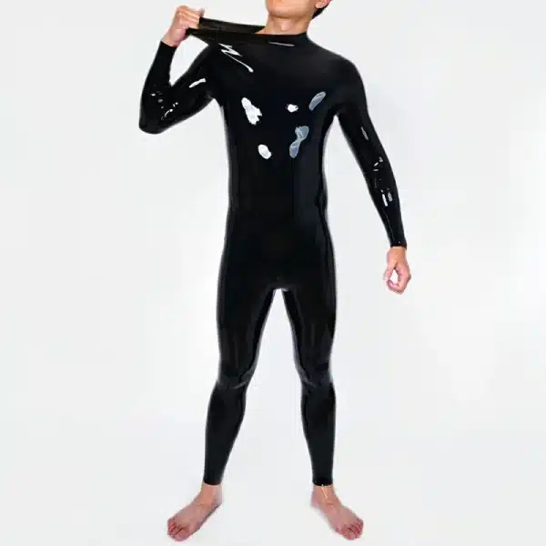 Silicone Black Neck-entry Bodysuit