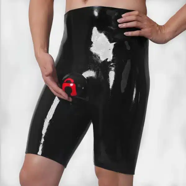 Silicone Crotch Bulge Short Pants-Black Base (1)