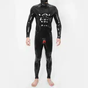 Silicone Lock Crotch Bulge Suit - Black Base