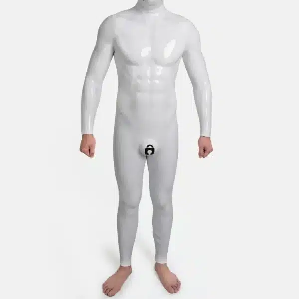 Silicone Lock Crotch Bulge Suit-White Base