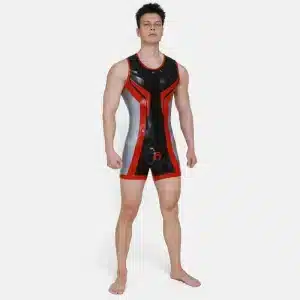 Silicone Short-Sleeved Open-Butt Bodysuit (1)