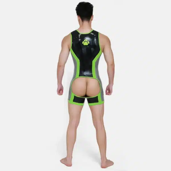 Silicone Short-Sleeved Open-Butt Bodysuit (11)