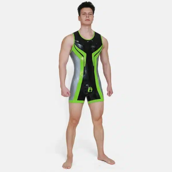 Silicone Short-Sleeved Open-Butt Bodysuit (12)