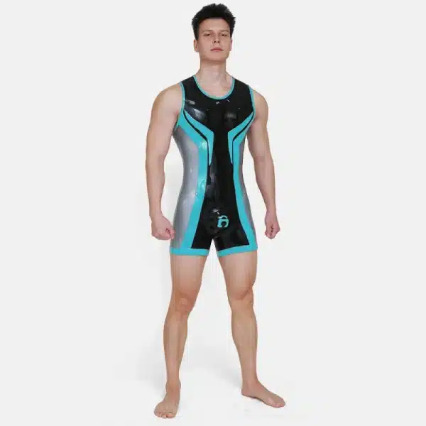 Silicone Short-Sleeved Open-Butt Bodysuit (18)