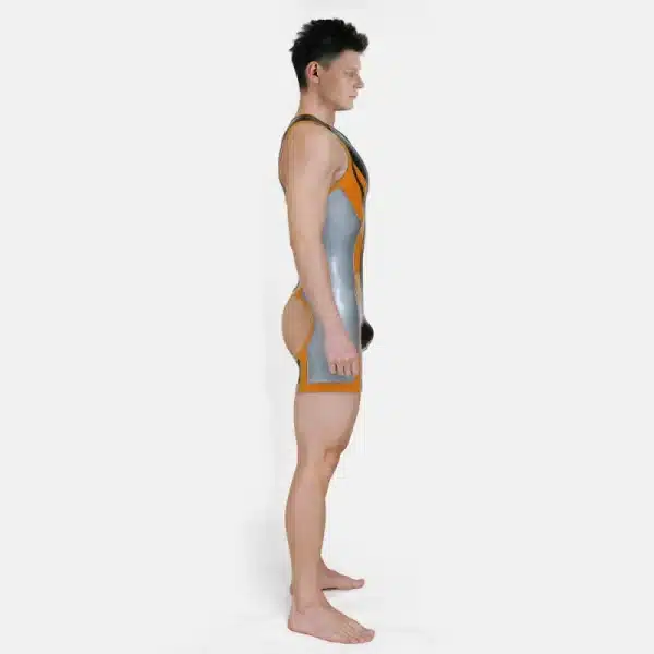 Silicone Short-Sleeved Open-Butt Bodysuit (19)