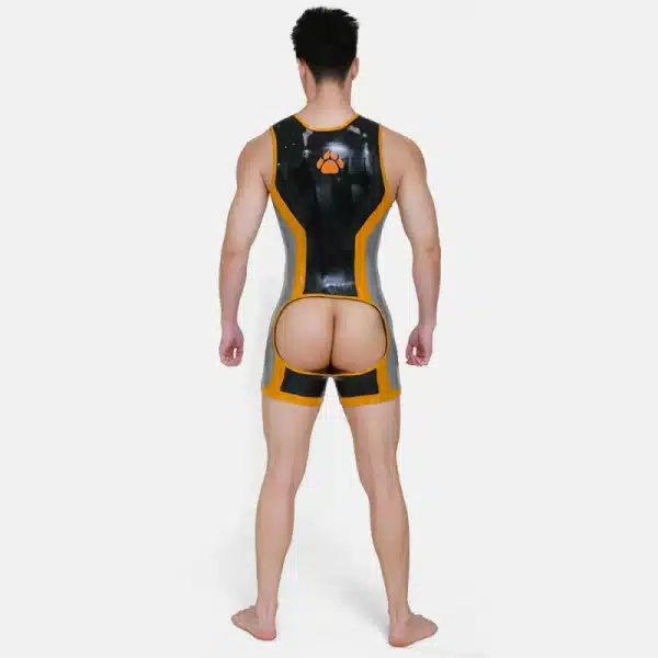 Silicone Short-Sleeved Open-Butt Bodysuit (20)