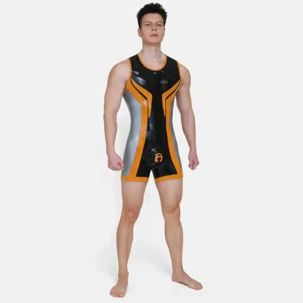 Silicone Short-Sleeved Open-Butt Bodysuit (21)