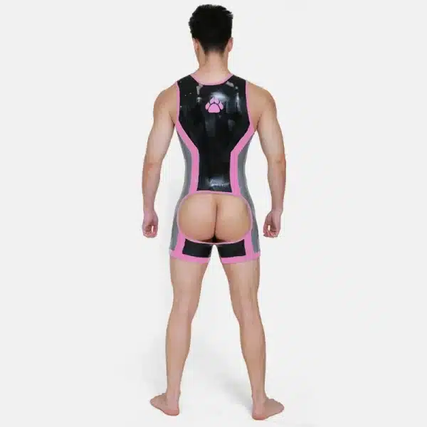 Silicone Short-Sleeved Open-Butt Bodysuit (23)