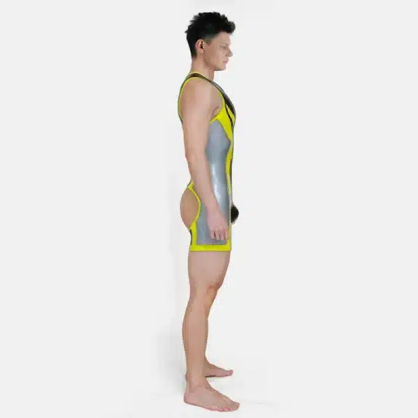 Silicone Short-Sleeved Open-Butt Bodysuit (25)