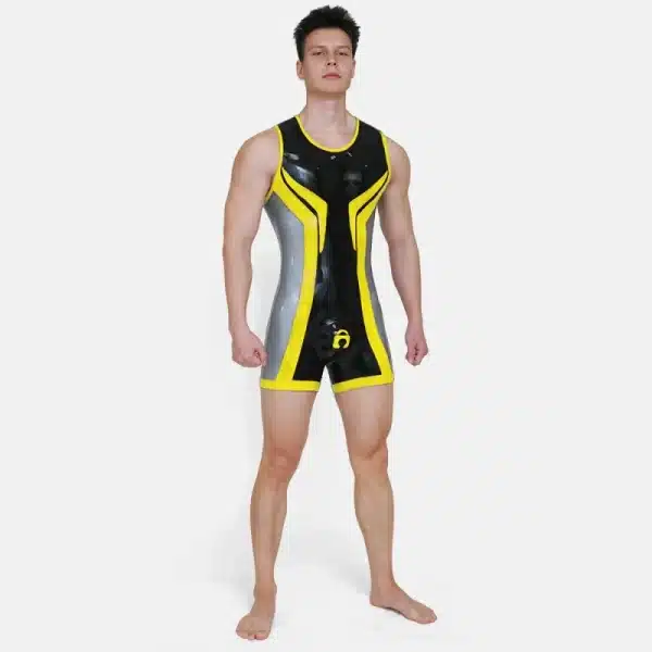 Silicone Short-Sleeved Open-Butt Bodysuit (27)