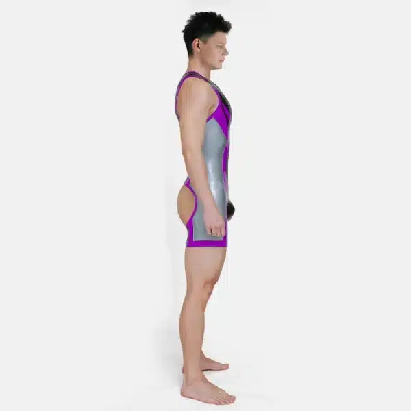 Silicone Short-Sleeved Open-Butt Bodysuit (28)
