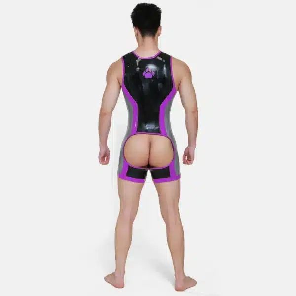 Silicone Short-Sleeved Open-Butt Bodysuit (29)
