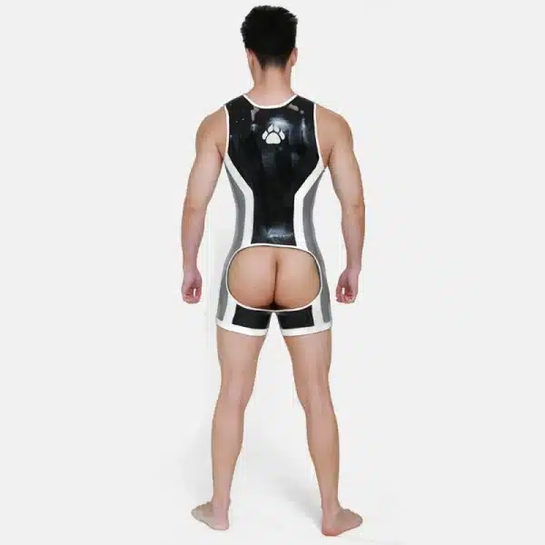 Silicone Short-Sleeved Open-Butt Bodysuit (5)