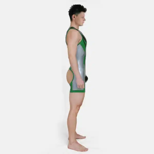 Silicone Short-Sleeved Open-Butt Bodysuit (6)