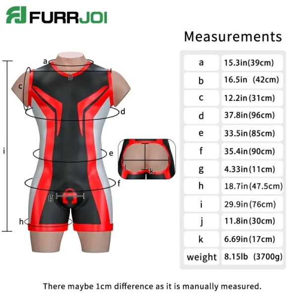 Silicone Short-Sleeved Open-Butt Bodysuit